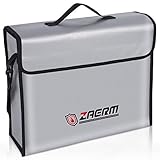 ZAERM Feuerfeste Dokumententasche,Tresor Feuerfest Wasserdicht 39 x 13 x 31 cm,...