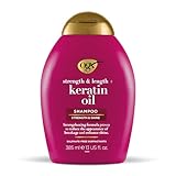 OGX Strength & Length + Keratin Oil Shampoo (385 ml), kräftigendes Anti-Haarbruch-Shampoo...