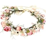 HuaLiSiJi Blumenkrone Haarkranz Boho Blumenkranz Rose Floral, Schön Gearbeitet der...