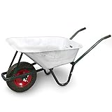 BITUXX® Schubkarre 100L / 250Kg Schubkarren Schiebkarre Bauschubkarre Verzinkt mit PU Rad...