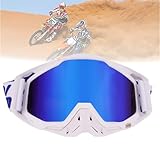Jilskl Motocross-Brille Mit Verspiegeltem, Motocross Lederbrille, Motorradbrille, Geeignet...