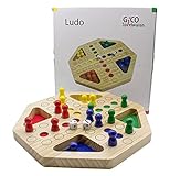 GICO Holz Ludo Spiel XL - das Brettspiel für die ganze Familie, stabile...