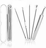 5er Mitesserentferner Komedonenquetscher Set, elloLife Blackhead Remover mit Box...
