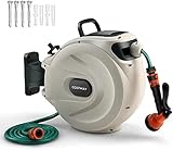 COSTWAY Gartenschlauch Aufroller, 1/2 Zoll 30m + 2m Schlauchtrommel mit 8 Düsen, 180°...