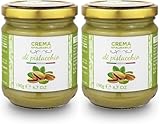 2 Stück - Brontedolci Pistaziencreme süß mit 40% Pistazien aus Sizilien (Ätna) 2x 190g