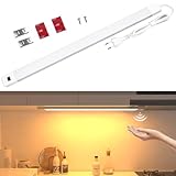 Hensam Unterbauleuchte küche LED, 42cm Lichtleiste küche mit Handwelle...