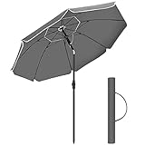 SONGMICS Sonnenschirm 200 cm, Sonnenschutz, UPF 50+, Strandschirm, beidseitig um 30°...