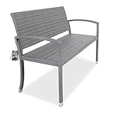 Casaria Gartenbank Polyrattan Wetterfest UV-beständig 122x90x58cm 320kg Belastbar Garten...