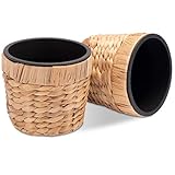 Decorasian 2er Set Blumentopf rund geflochten aus Seegras mit Kunststoffeinsatz...
