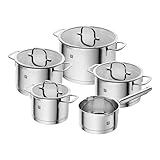 ZWILLING TrueFlow Kochtopfset, 5-teilig, Mit integriertem Sieb im Glasdeckel,...