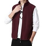 Herren-Fleece-Weste, leicht, mit Taschen, winddichte Weste, Golfweste mit durchgehendem...
