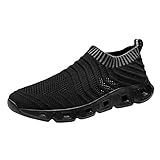 SRZYMJ Schuhe Herren Schwarz Hallenturnschuhe Herren Arbeitsschuhe rutschfest Damen...