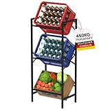 Lifewit Getränkekistenregal 3 Kisten hoch, Stabiles Kistenregal Metall trag. 450 kg,...