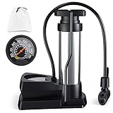 Fahrradpumpe für alle Ventile SV AV DV mit Manometer 11bar/160PSI, Behozel Mini tragbar...