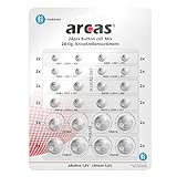 Arcas 12752400 - Alkaline und Lithium Knopfzellen Sortiment, 24 teilig, 16x...