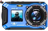 Digitalkamera, Yixinxin 4K 64MP 33FT UHD Unterwasserkamera zum Schnorcheln mit 32GB Karte...