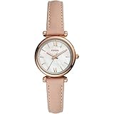 Fossil Damenuhr Carlie Mini, Quarzwerk, 28mm Rose Gold Edelstahlgehäuse mit...