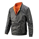 PANBOB Jacke Herren Regular Fit Einfachheit Mode Wendejacke Herren Stehkragen...