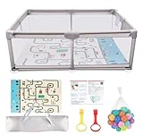 Baby Laufgitter mit Babymatte,120x180cm Laufgitter Baby Playpen, Kinderzaun mit...