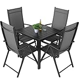 5-Teiliges Gartenmöbel-Set, Balkonmöbel-Set, Aluminium-Sitzgruppe, 4 x 7-fach...