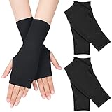 MELLIEX 2 Paar Halb Fingerlose Handschuhe, Winter Pulswärmer Handschuhe Unisex...