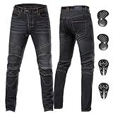 ForMTRider Motorradhose Herren mit Protektoren Elastische Denim Riding Hosen mit...