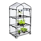 Relaxdays Gewächshaus Balkon, PVC-Folie, Stahl, HxBxT: 127 x 69 x 49 cm,...