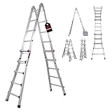 PROREGAL Sprossen-Mehrzweckleiter APOLLO 3-in-1 Aluminiumleiter 4x5 Sprossen bis...
