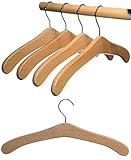 HAGSPIEL Kleiderbügel aus Holz 5 St. Garderobenbügel aus Buchenholz, Made in...