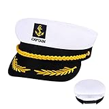 YOUDALIS Kapitänsmütze,Verstellbare Yacht Schiff Boot Marine Mütze,Damen Männer...