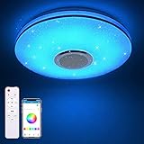 MILFECH 36W LED Deckenleuchte Dimmbar mit Bluetooth Lautsprecher, Fernbedienung...