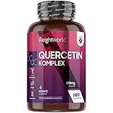 Quercetin Kapseln 610mg mit Bromelain, Vitamin C, Hagebutte & Rutin - 180 vegane Kapseln...