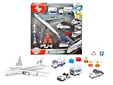 DICKIE 186390 Toys Flughafen Spielzeugset, Airport Set bestehend aus 3 Autos, 1 Flugzeug,...