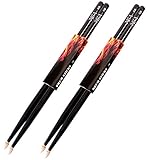 2 Paar Schwarze Drumsticks — 5B — (4 Stück) — Ahornholz — Trommelstöcke —...