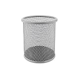 LEVIATAN Metall Stifteköcher - Stiftehalter rund aus Drahtmetall - Mesh...