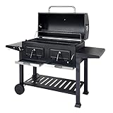 Holzkohlegrill HWC-K94, Grillwagen Standgrill BBQ Gartengrill mit Deckel Ablage,...