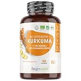 BIO Kurkuma Kapseln - 4560mg pro Portion - Schwarzer Pfeffer & Ingwer mit Curcumin -...