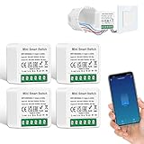 4 PCS CNBINGO Smart Lichtschalter Modul 1 Weg/2 Wege, Mini DIY WLAN Schalter...