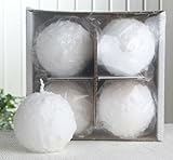 CandleCorner Weihnachtskerzen 4er-Set Kugelkerze Schneeball, ca. 8 cm Ø, weiß...