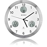 Bresser Funkuhr Wanduhr MyTime io, 30cm große Wanduhr mit geräuschlosem Funkuhrwerk mit...