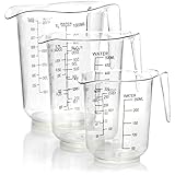 com-four® 3-teiliges Messbecher Set mit Messkannen in verschiedenen Größen -...