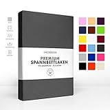 Jacobson Jersey Spannbettlaken Spannbetttuch Baumwolle Bettlaken (Premium 200x220 cm,...