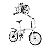 LUNICASHA 20 Zoll Faltrad Klapprad, Erwachsene Faltrad Klappfahrrad, 20 Zoll...