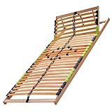 DaMi Lattenrost Basic Buchenholz (Zerlegt) - Kopfteil verstellbar, 160 x 200 cm...