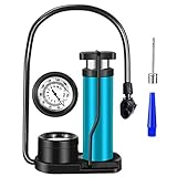 JZK Fahrrad Pumpe Fußpumpe mit Manometer, Fußballpumpe Basketballpumpe...