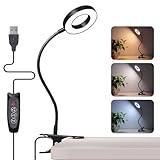 PVUEL 48 LED Leselampe Bett Dimmbar, Schwarz 360° LED Klemmleuchten, 3 Modi &10...