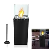 YRHome Quadrat Standkamin Freistehender Bio-Ethanol Stand-Kamin Bioethanolkamin...