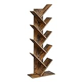 VASAGLE Bücherregal Baumform, Standregal 9 Ebenen, Eckregal platzsparend,...