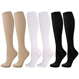 Utensilsto 3 Paare Kompressionsstrümpfe, Stützkniestrümpfe Compression Socks Lange...