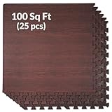 EVA-Schaumstoffmatten, ineinandergreifend, 100 m², dunkles Holz-Eichenmaserung, 61 x 61...